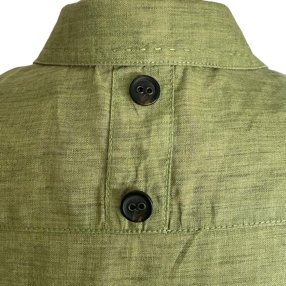 Coldwater Creek Chartreuse Lime Green 100% Linen Jacket Petite LG Spring Casual - Picture 4 of 14